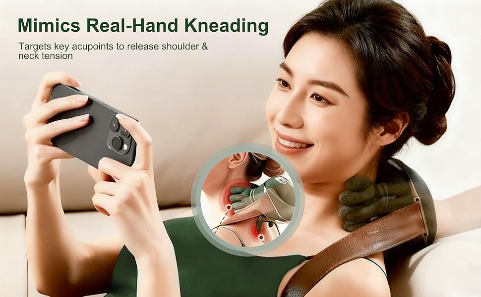 neck massager neck massager for pain relief deep tissue  back massager back massager with heat