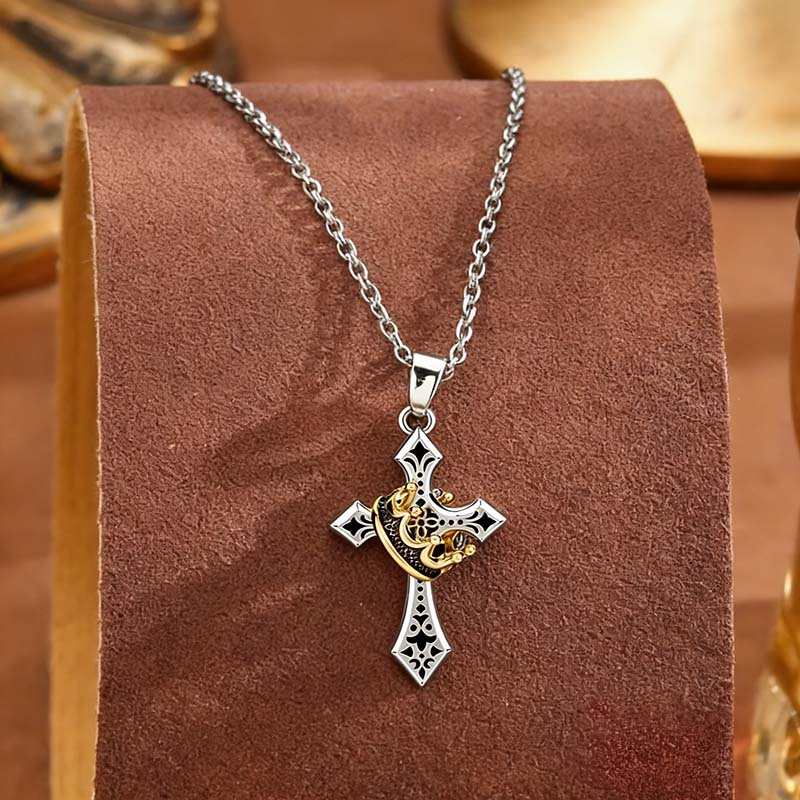  Crown Cross Necklace For Men And Women Faith Prayer Accessories Gift