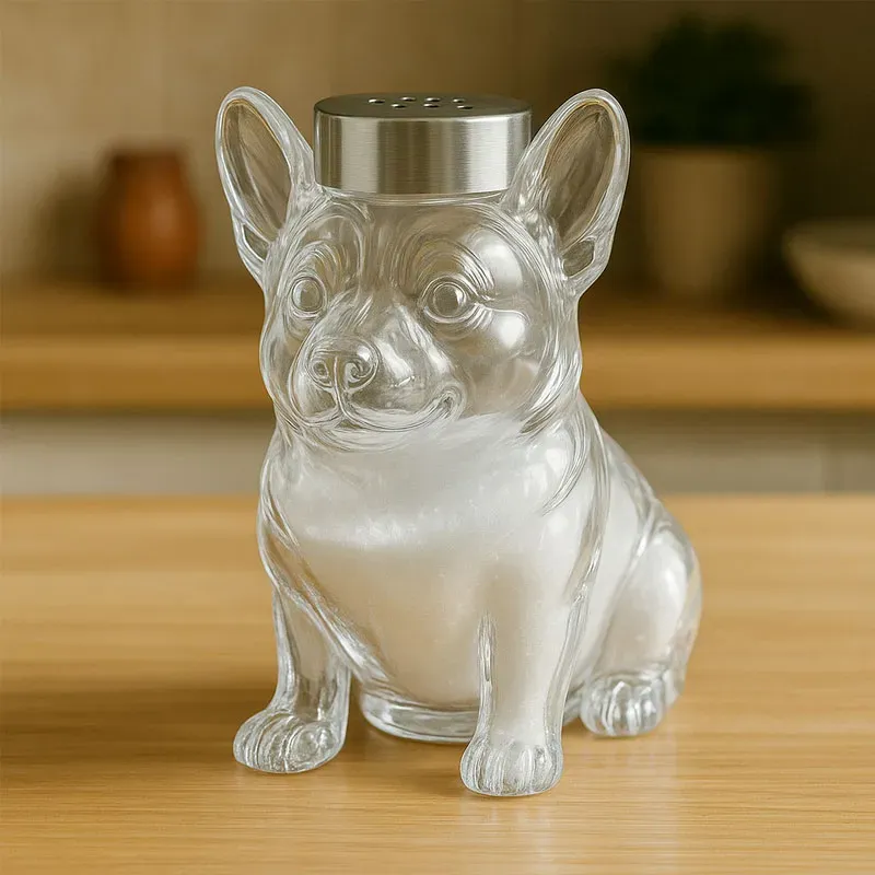 Handmade Puppy Glass Seasoning Bottles