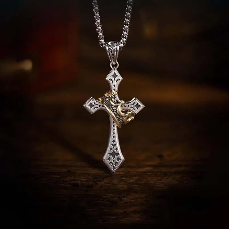  Crown Cross Necklace For Men And Women Faith Prayer Accessories Gift