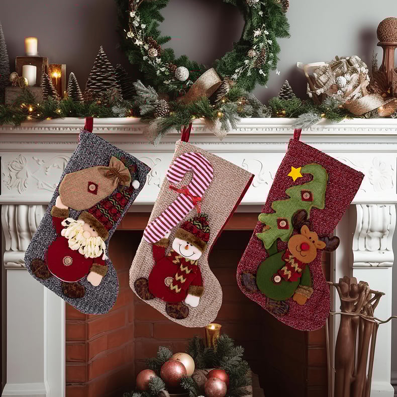 🌲Christmas stocking with Santa, snowman and reindeer