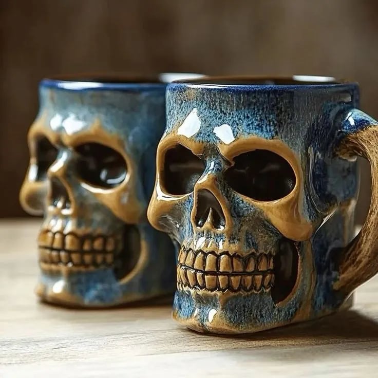 Handcrafted Skull Ceramic Mug