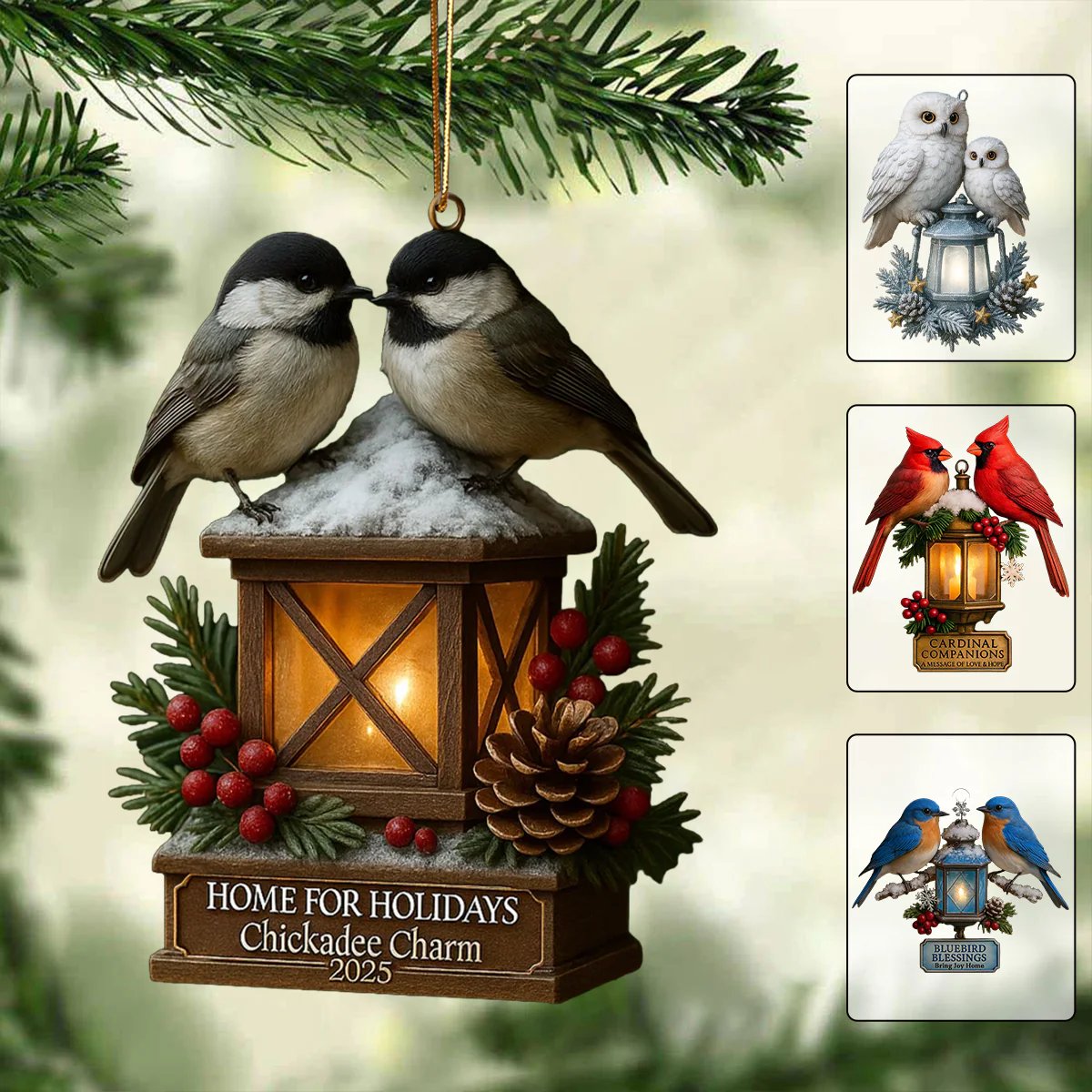 🕊️✨ Winter Lantern Birds — A Symbol of Love & Hope