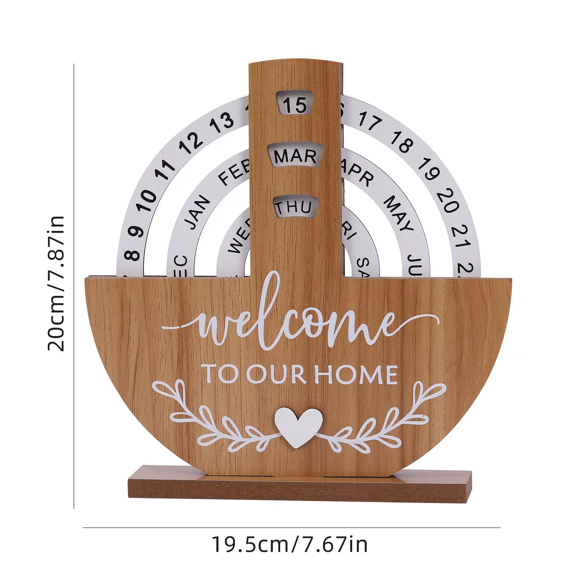 📅Handcrafted Wooden Perpetual Calendar – Rustic Desk Accessory for Home, Study & Office