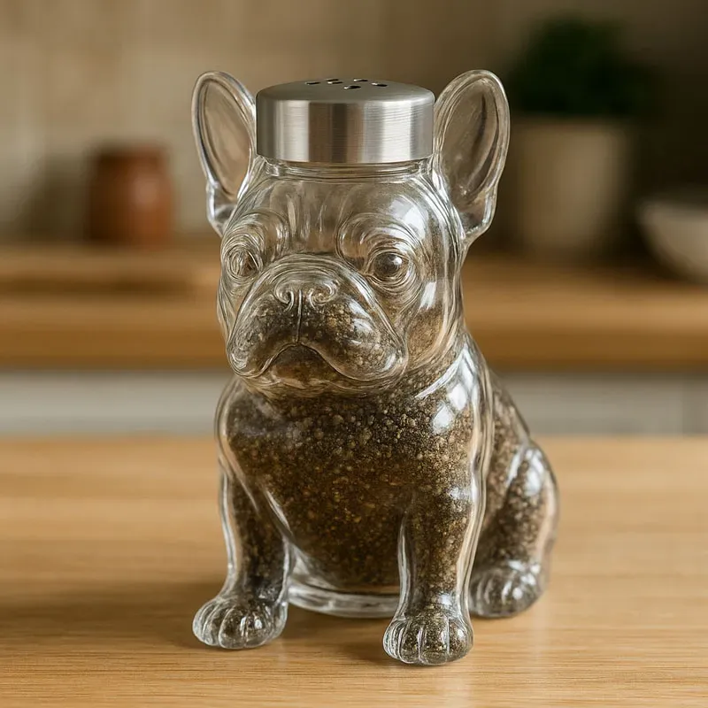 Handmade Puppy Glass Seasoning Bottles