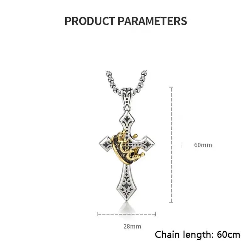  Crown Cross Necklace For Men And Women Faith Prayer Accessories Gift