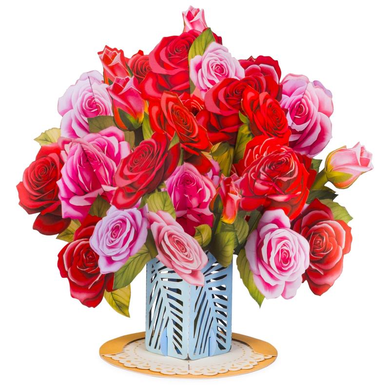 Paper Love 3D Pop-Up Valentine’s Card 🌹 Romantic Flower Bouquet Keepsake 💌 Perfect Gift for Loved Ones 🎁