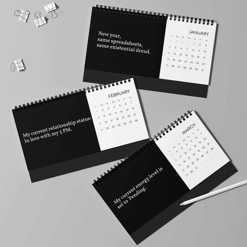 Funny Desktop Calendar (2026) - Office Humor, Gift for Boss, Desk Accessory, Gag gift