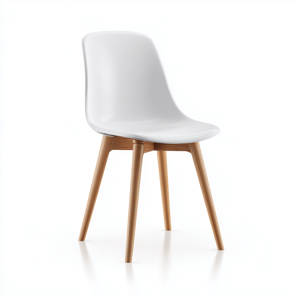 Sedia da pranzo da esterno in plastica 46x52x82 cm - bianco-naturale - design moderno-Dengethut