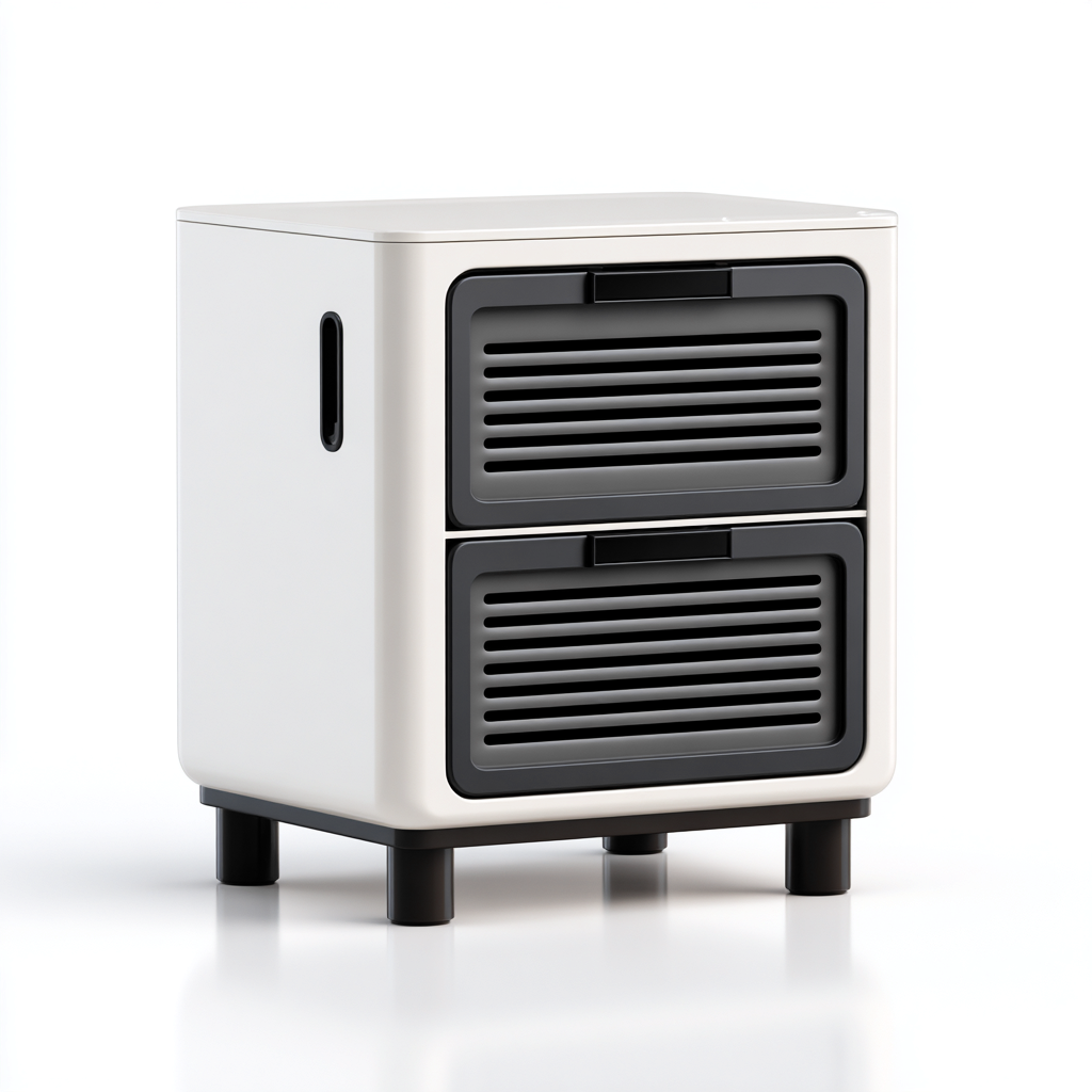 Comodino moderno con 2 cassetti 45x40x50 cm - bianco-nero - design contemporaneo per camera da letto-Dengethut