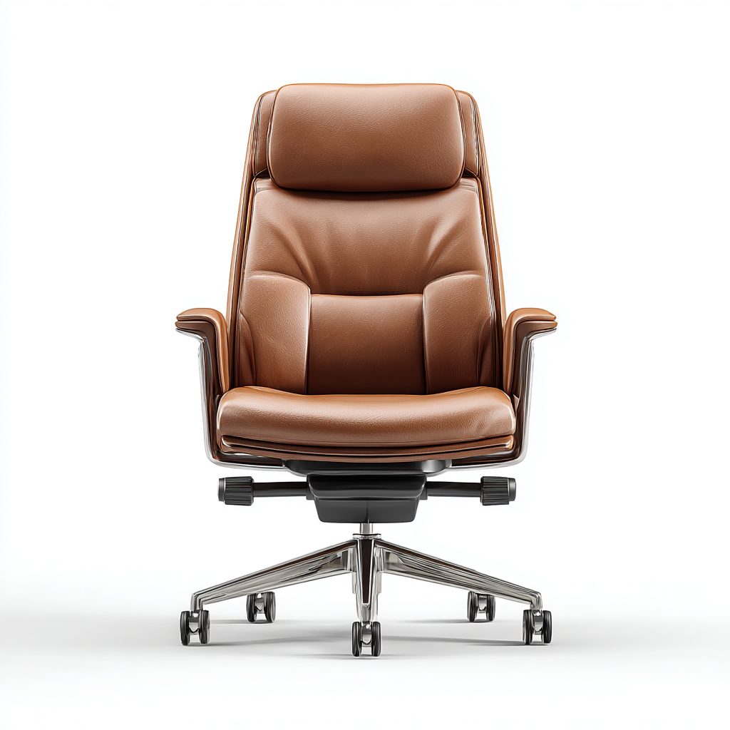 Sedia da ufficio direzionale imbottita in similpelle 75x70x118 cm - marrone - comfort ergonomico-Dengethut