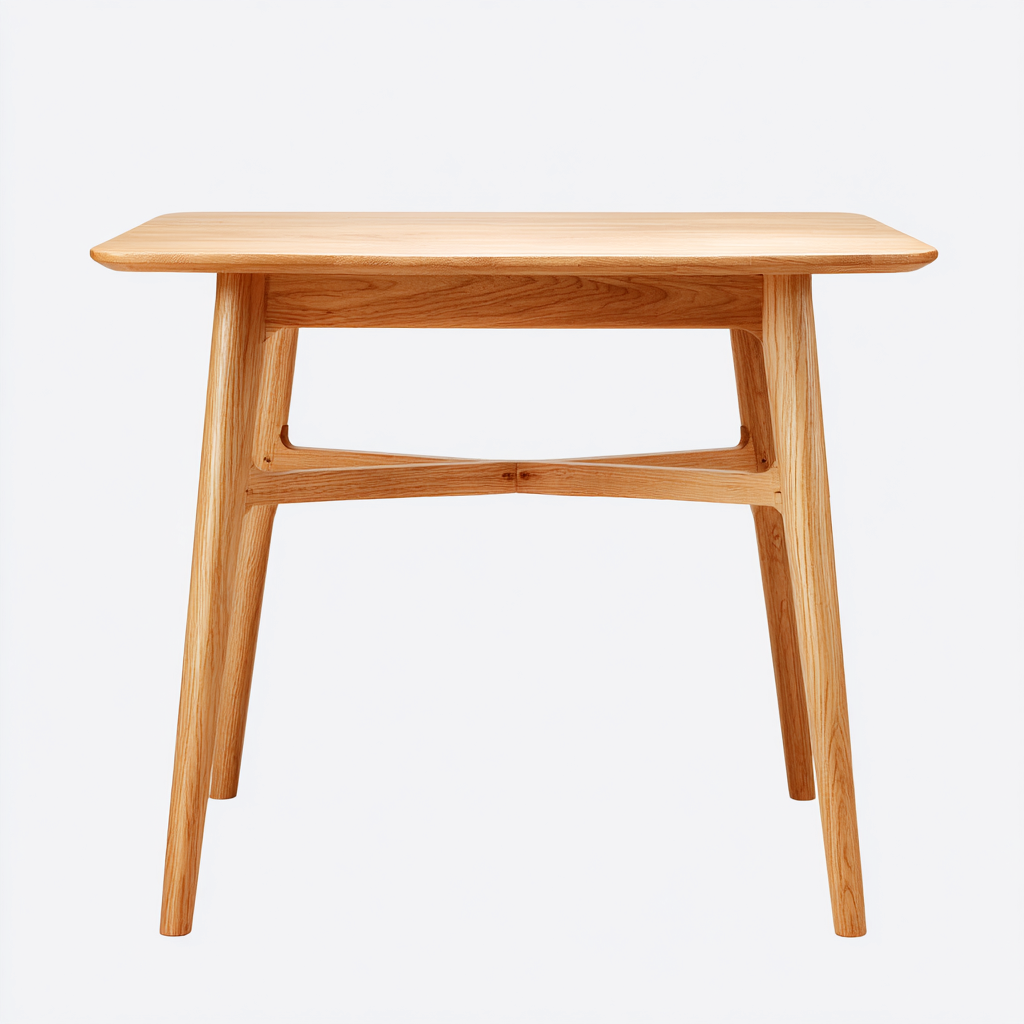 Tavolo da pranzo in legno con struttura essenziale 140x80x75 cm - legno naturale - stile moderno-Dengethut