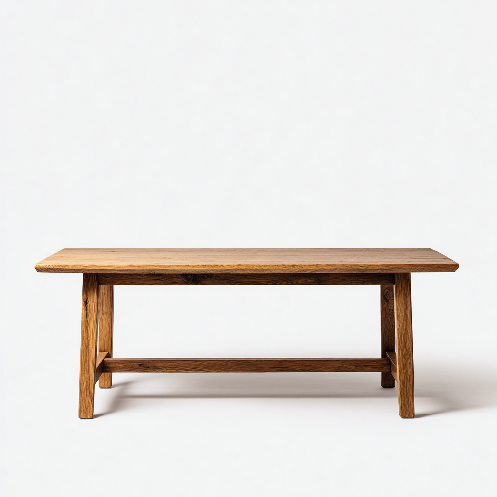 Tavolo da pranzo rettangolare in legno massello 180x80x75 cm - marrone - stile naturale-Dengethut