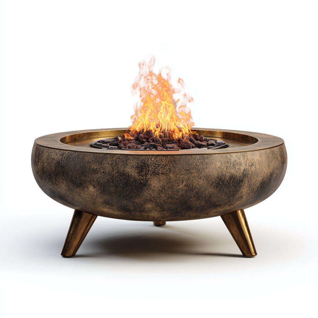 Riscaldamento da esterno in metallo 80x80x40 cm - marrone - braciere da giardino-Dengethut