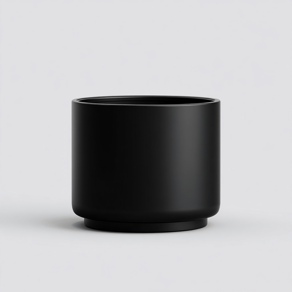 Vaso per piante ceramica 40x40x35 cm nero per interno ed esterno - stile moderno-Dengethut