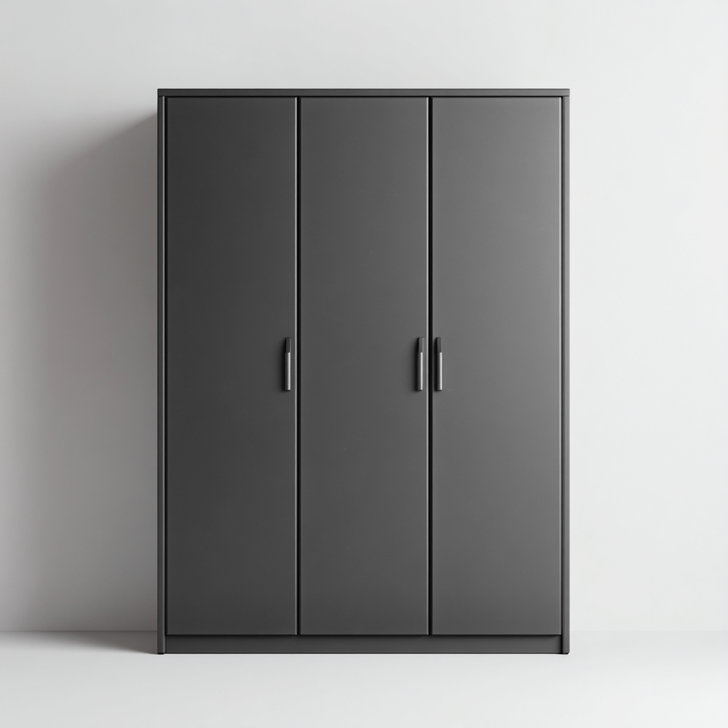 Armadio con ante battenti in legno 180x60x200 cm - nero - design moderno per camera da letto-Dengethut