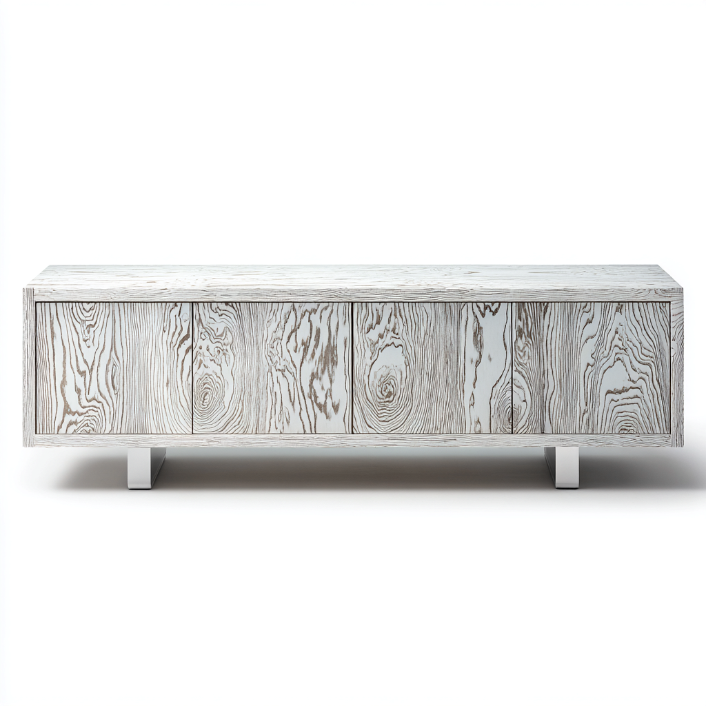 Mobile TV in legno finitura chiara 180x40x45 cm - bianco - stile moderno per soggiorno-Dengethut