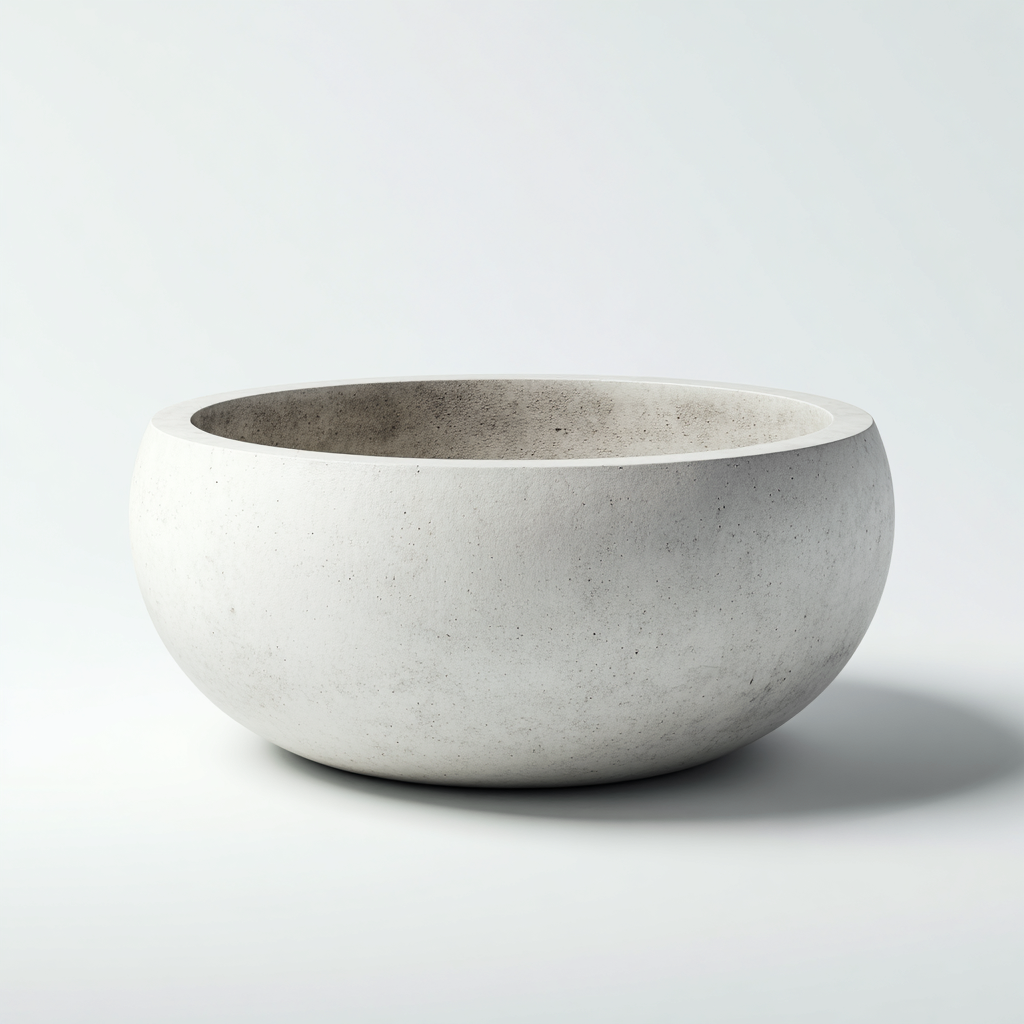 Vaso per piante in cemento 50x50x30 cm - bianco - design minimalista-Dengethut