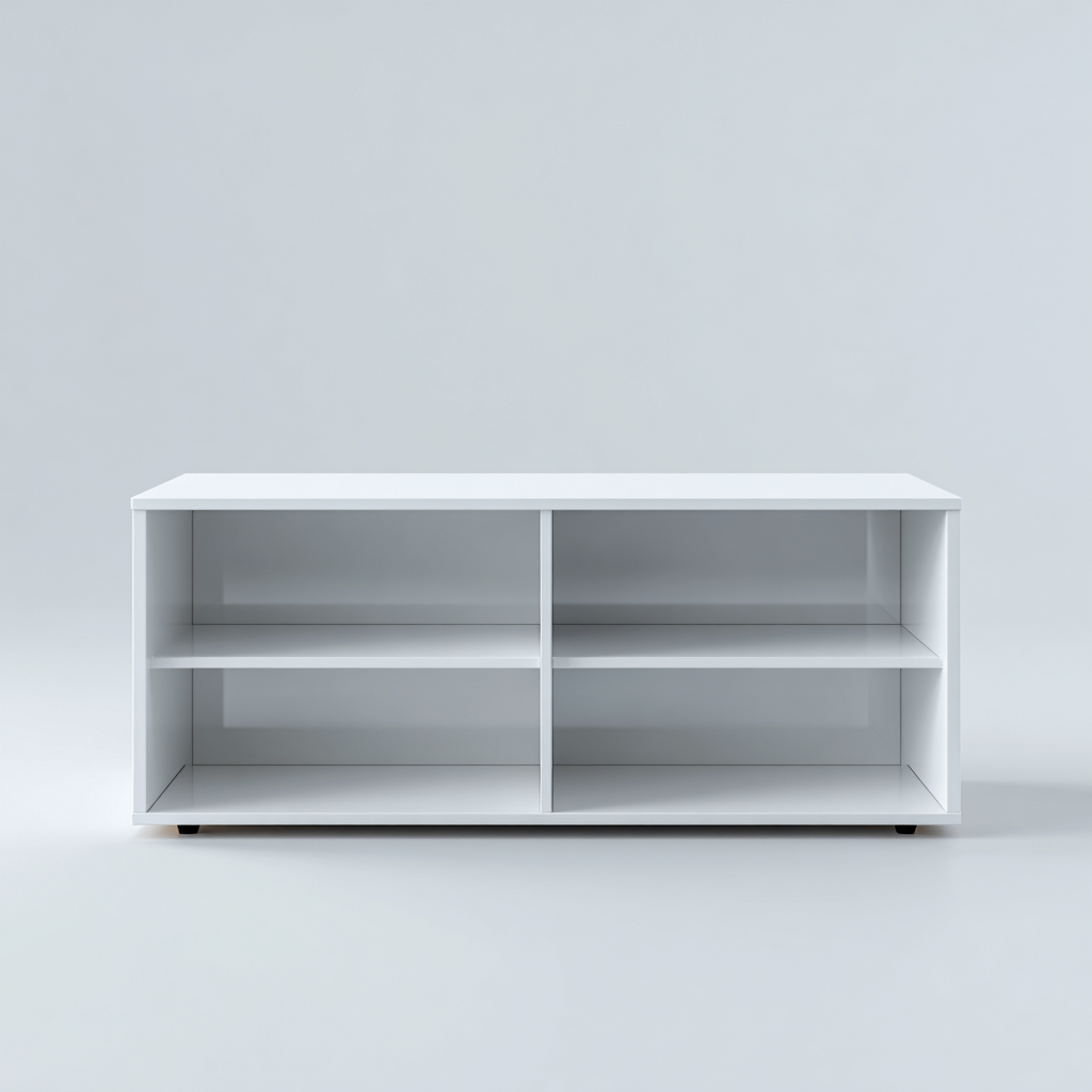 Mobile TV con struttura aperta e design essenziale 150x40x50 cm - bianco - stile moderno-Dengethut