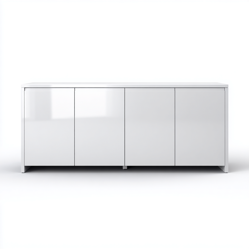 Credenza moderna con struttura lineare 190x45x75 cm - bianco - stile contemporaneo-Dengethut