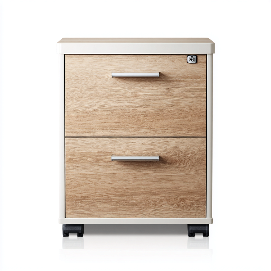 Armadio per ufficio legno 45x50x65 cm naturale bianco archivio moderno-Dengethut