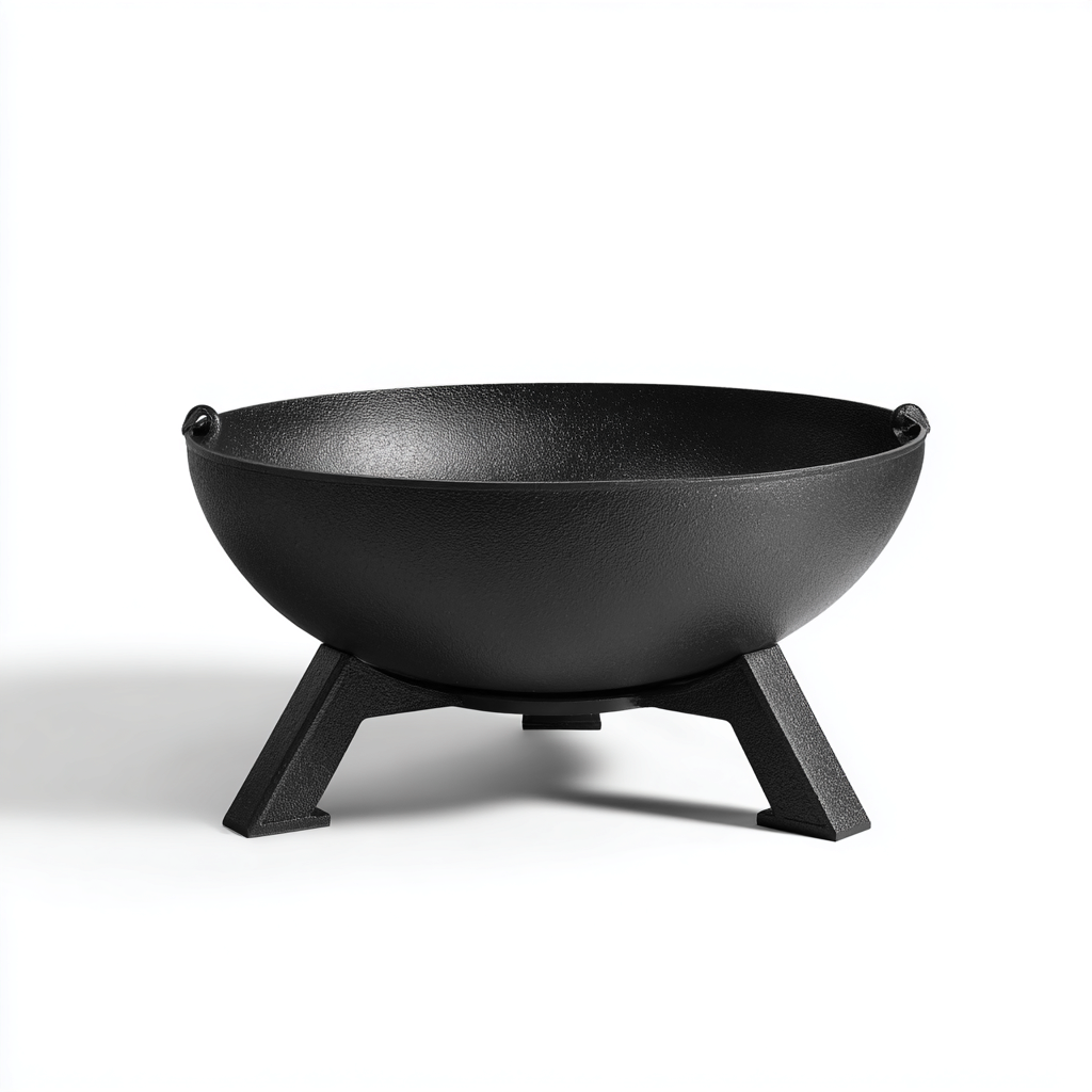 Riscaldamento da esterno braciere in metallo 65x65x32 cm - nero - design minimal per giardino-Dengethut