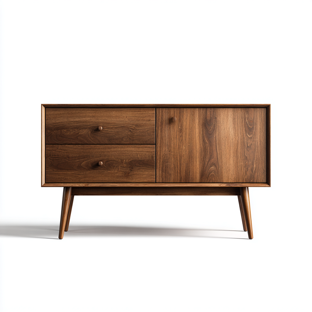 Credenza in legno con struttura rialzata 150x45x78 cm - marrone scuro - stile moderno-Dengethut