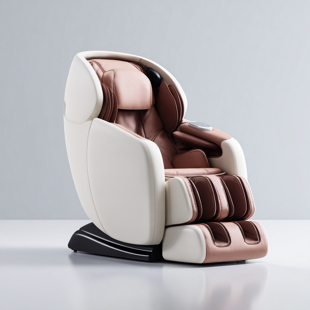 Poltrona massaggiante con struttura avvolgente e design ergonomico 120x75x115 cm - beige-marrone - stile moderno-Dengethut