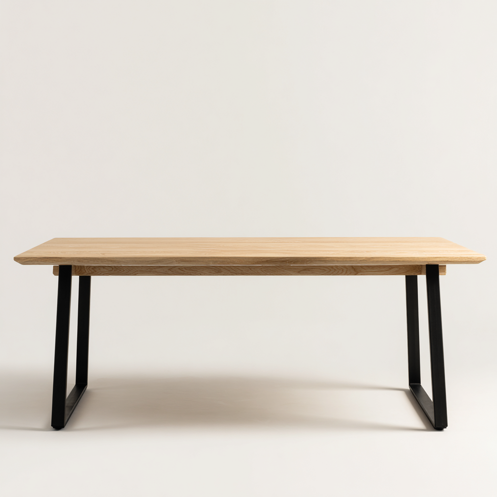 Tavolo da pranzo rettangolare in legno 180x90x75 cm - marrone-nero - design moderno-Dengethut