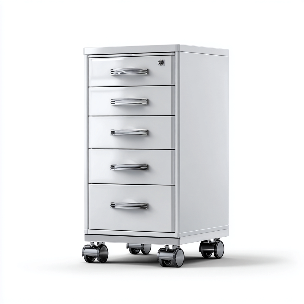 Armadio per ufficio in metallo 45x40x75 cm - bianco - design moderno-Dengethut