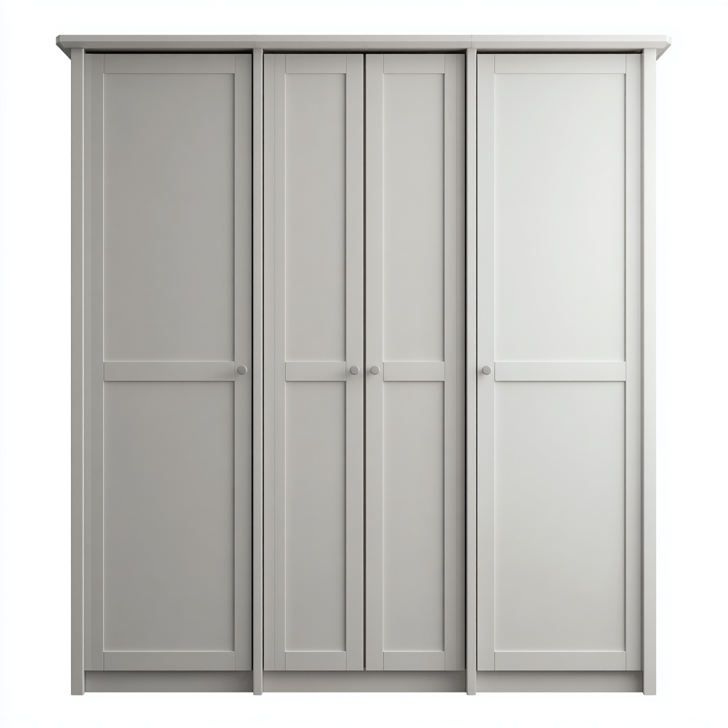 Armadio con ante battenti in legno 200x60x200 cm - grigio - design classico per camera da letto-Dengethut