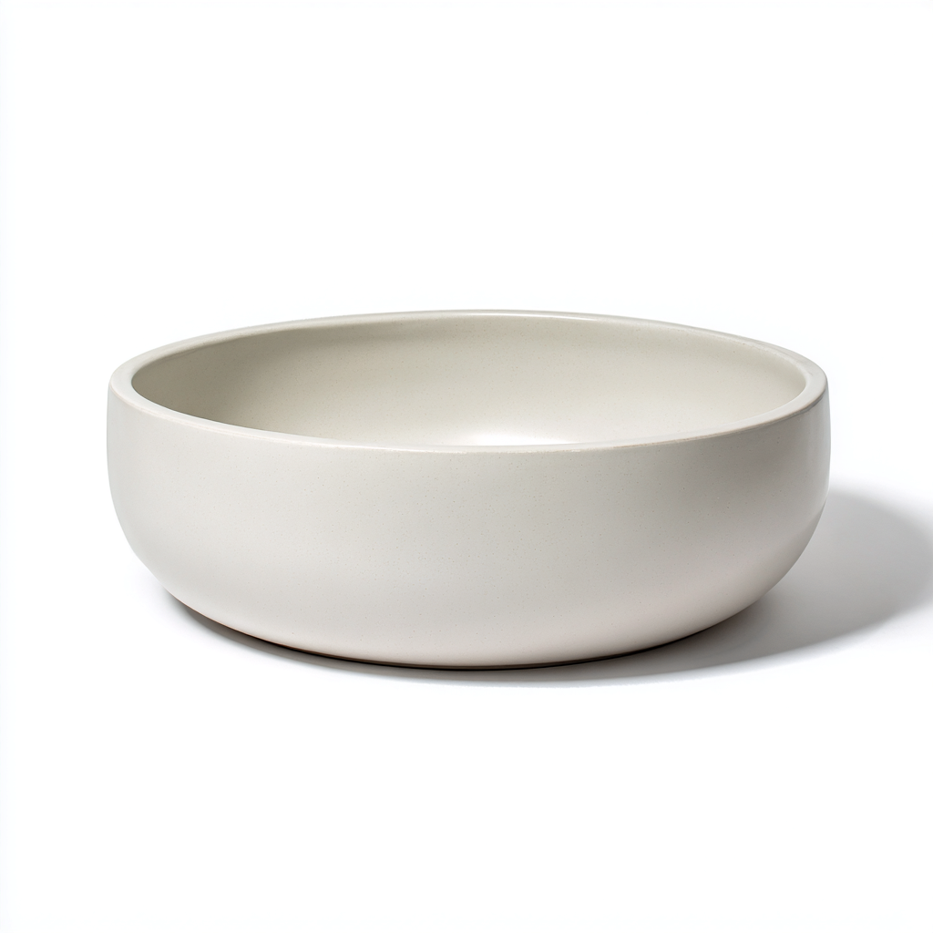 Vaso per piante ceramica 45x45x18 cm bianco per interno ed esterno - stile moderno-Dengethut