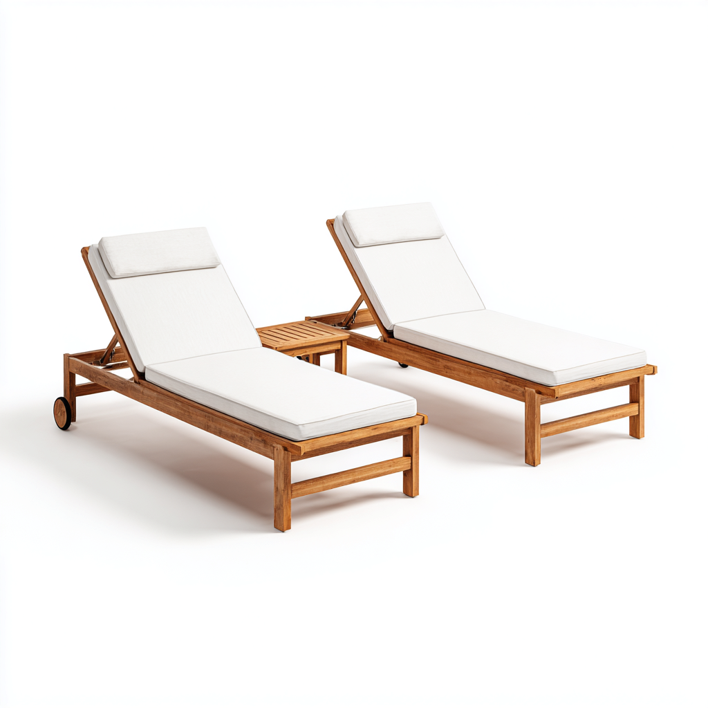 Lettino da sole legno 195x65x32 cm naturale per esterno - stile classico-Dengethut