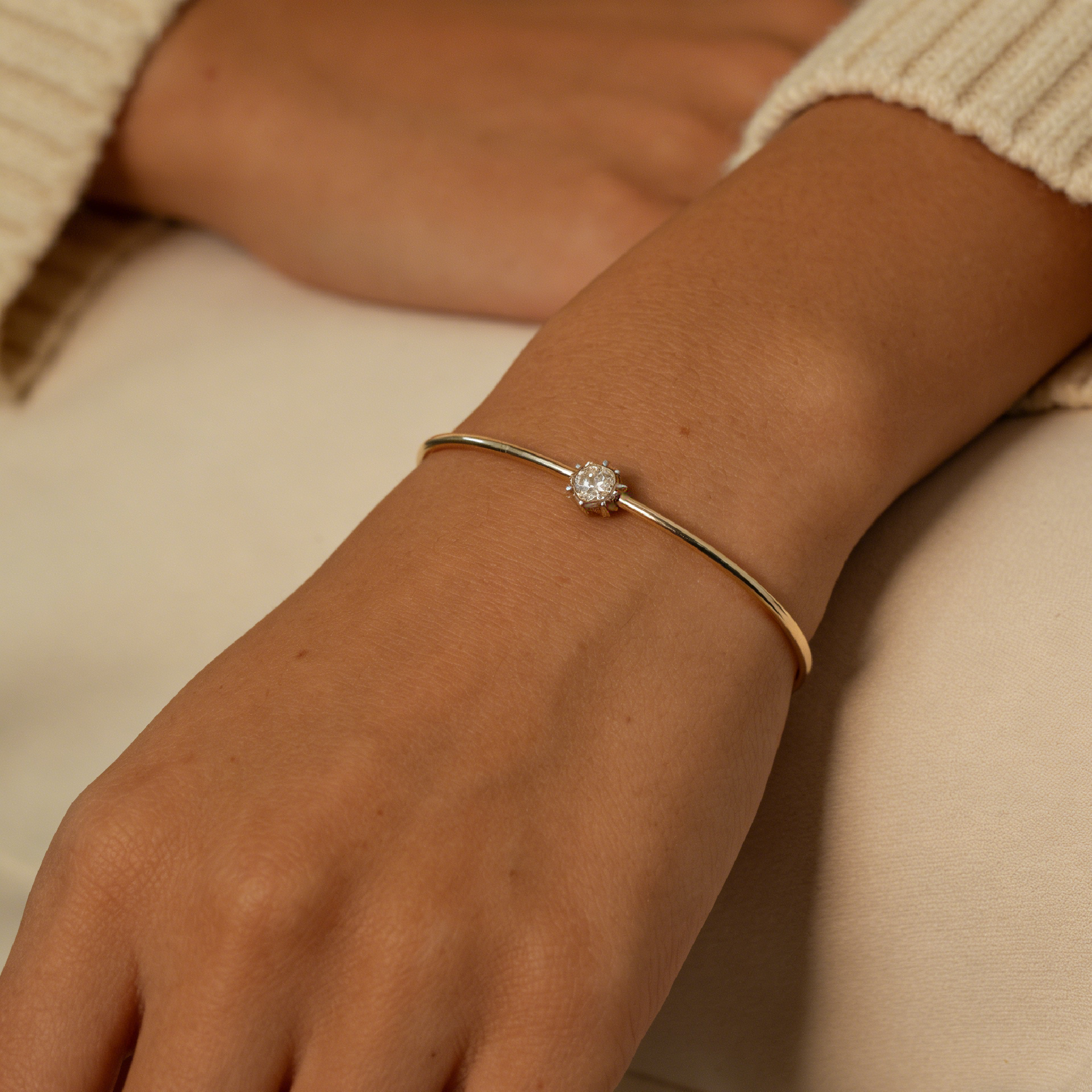 Sunflower Dainty Diamond Bangle
