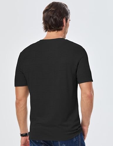 n's T Shirts Summer Crewneck Tee Shirts Casual Textured Short Sleeve Pullover 