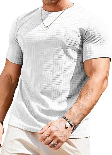irts Summer Crewneck Tee Shirts Casual Textured Short Sleeve Pullover 
