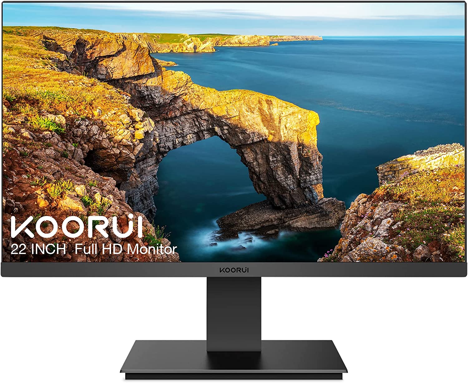 KOORUI 22 Inch Computer Monitor, FHD 1080P VA Desktop Display, 75Hz 6ms HDMI VGA Ports-Koorui