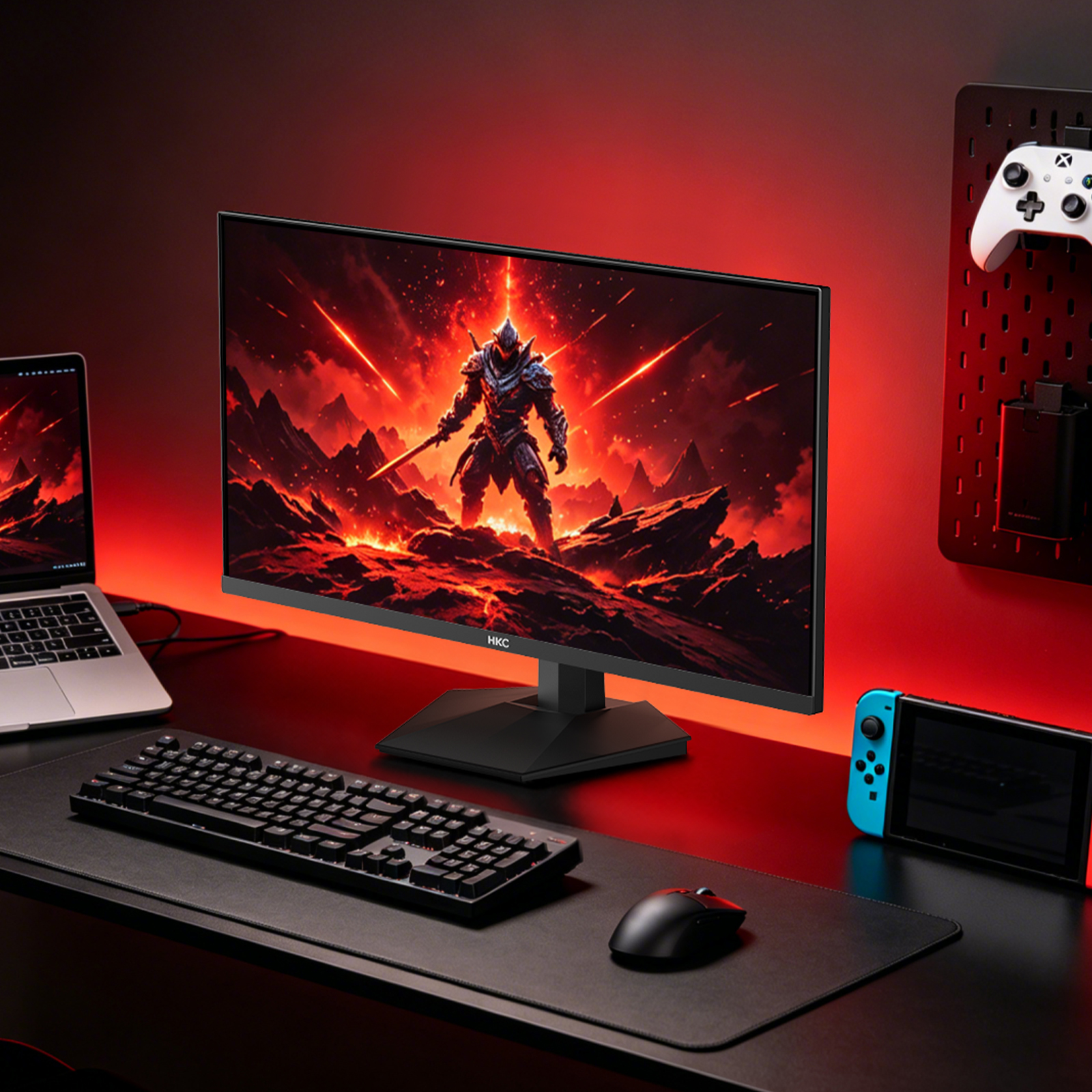 HKC G27H4D ゲーミングモニター 27 インチ, WQHD, 240hz OC 275Hz, Fast IPS, 1ms，HDR400，DCI-P3 95%, 約 10.7 億色，Adaptive Sync・G-SYNC Compatible 対応（HDMI 2.0×2 / DisplayPort 1.4×1 / ハードウェア低ブルーライト/チルト調整/VESA 対応）