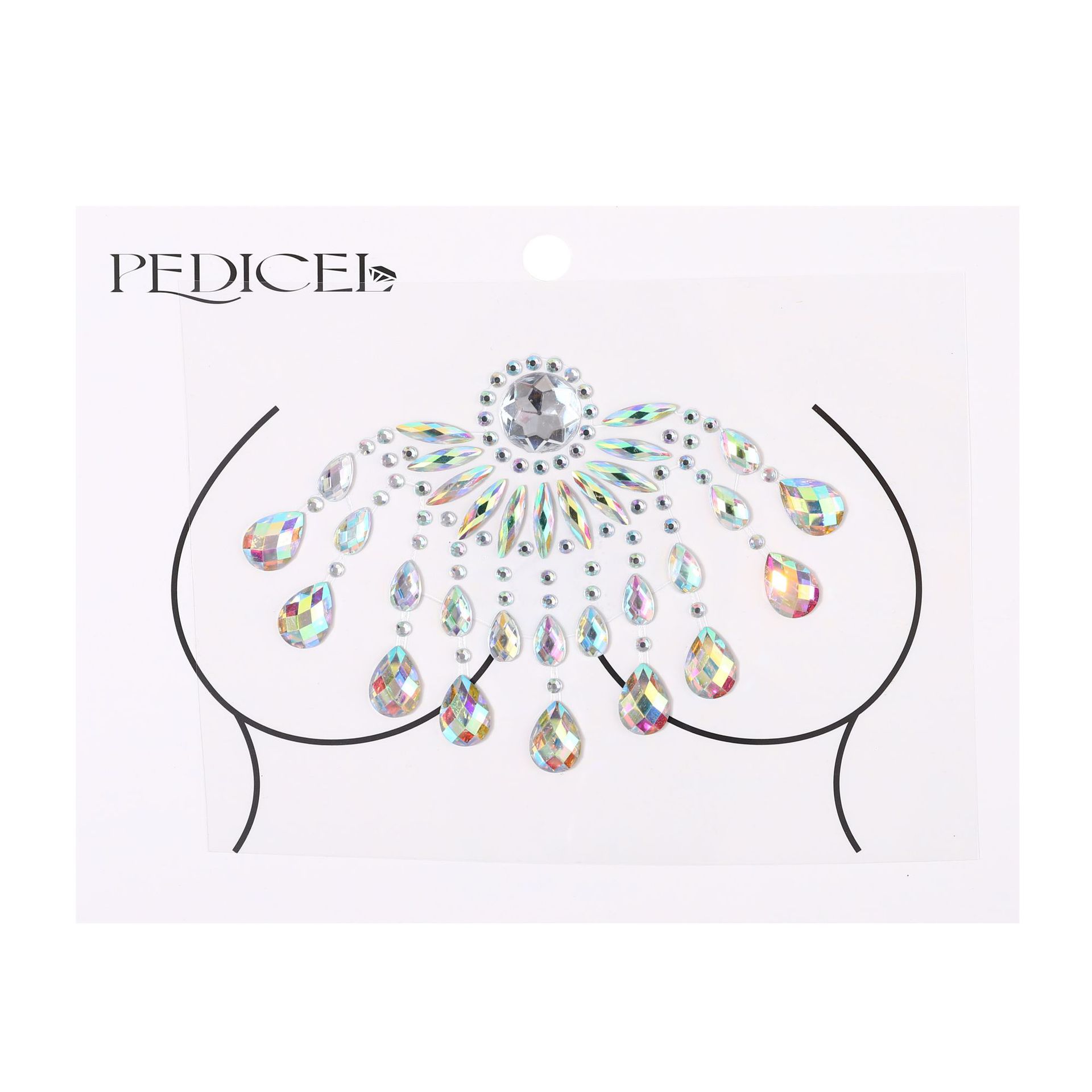 Shimmer Iridescent Firework Rhinestone Nipple Covers For Plus Size