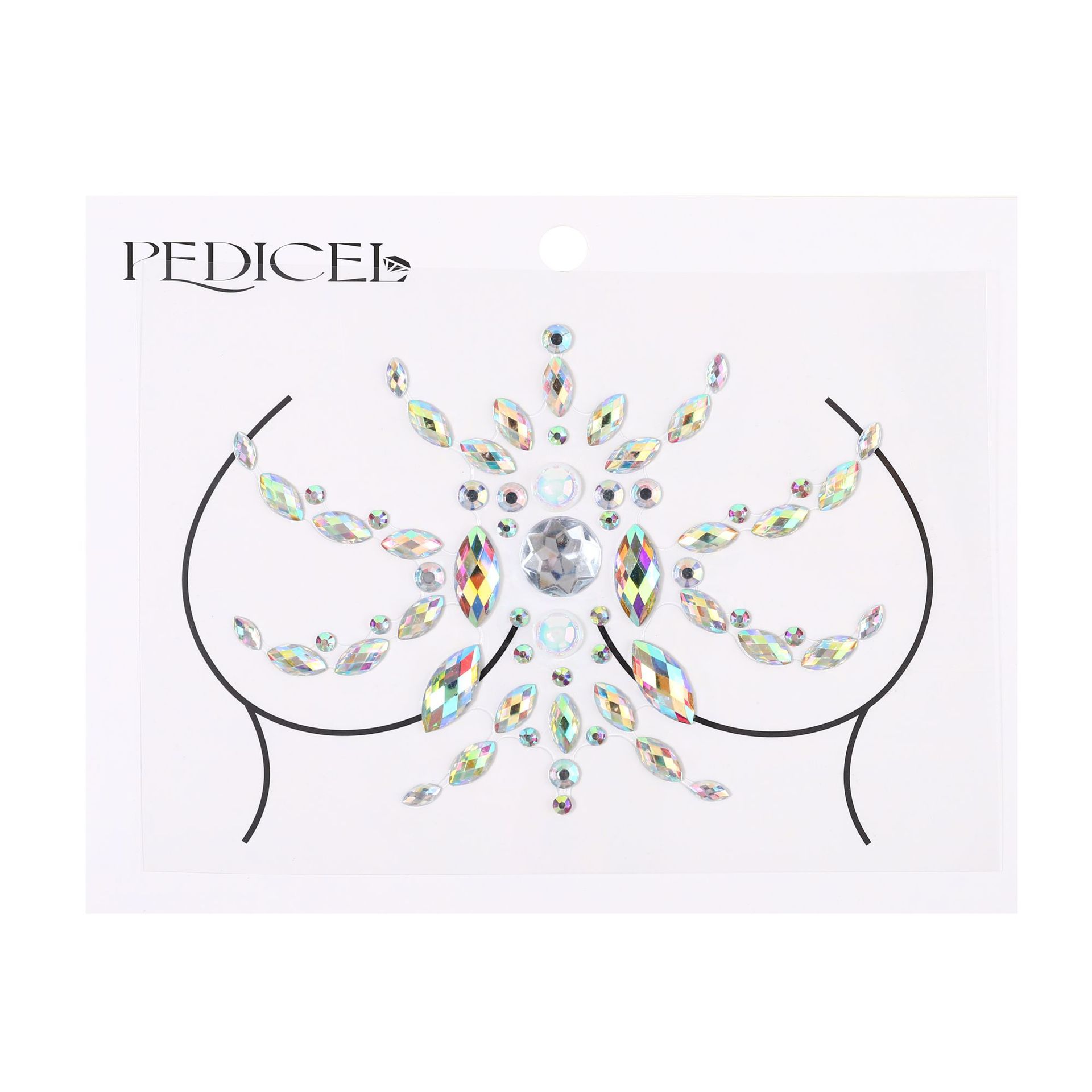 Shimmer Iridescent Firework Rhinestone Nipple Covers For Plus Size