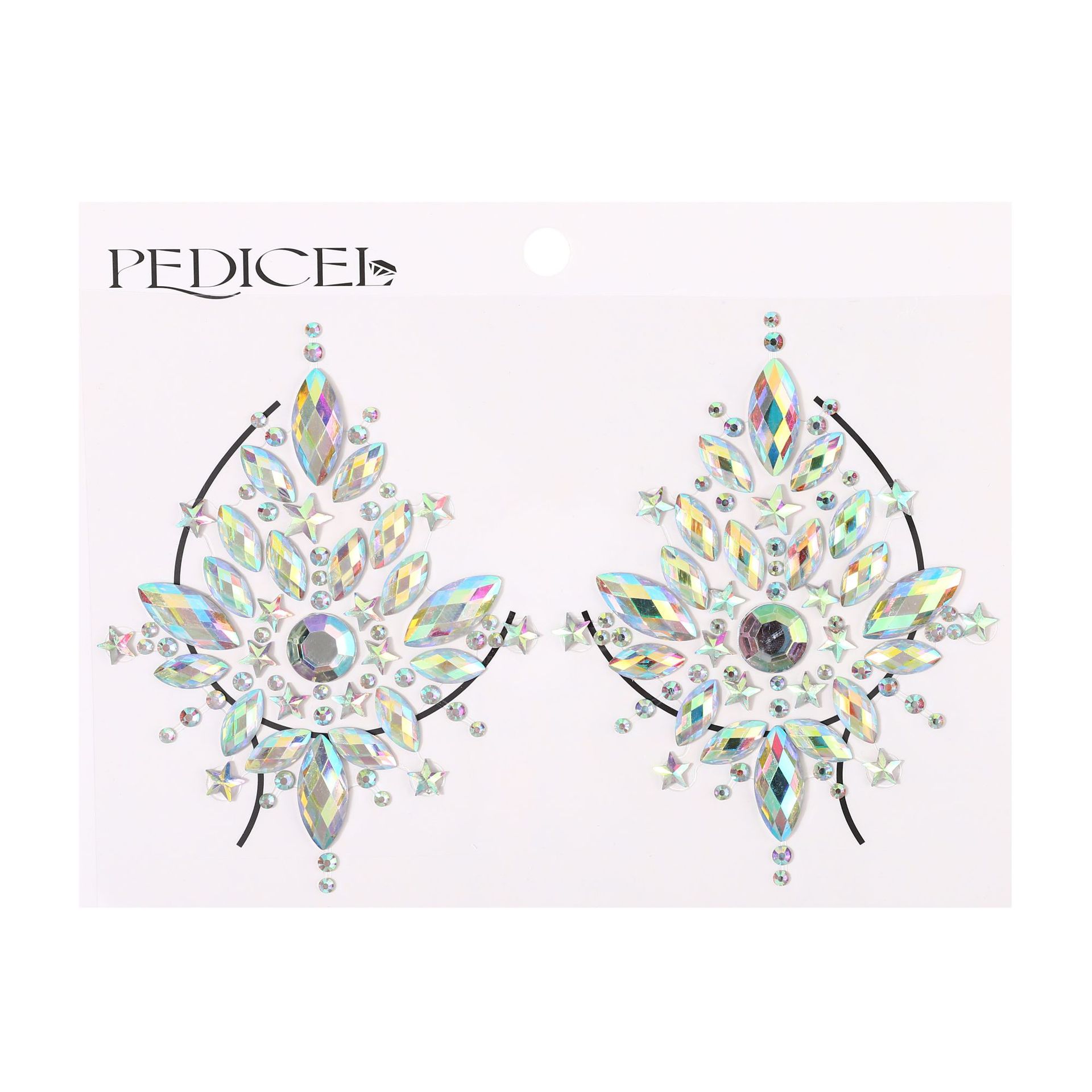 Shimmer Iridescent Firework Rhinestone Nipple Covers For Plus Size