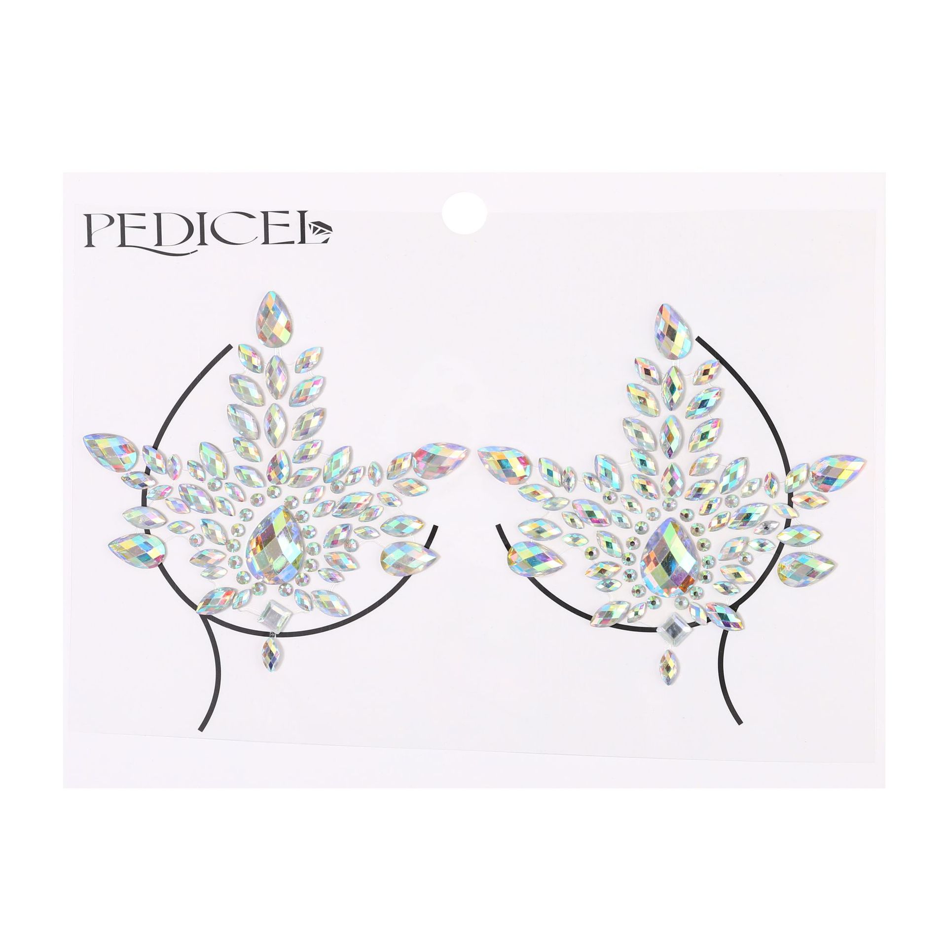 Shimmer Iridescent Firework Rhinestone Nipple Covers For Plus Size