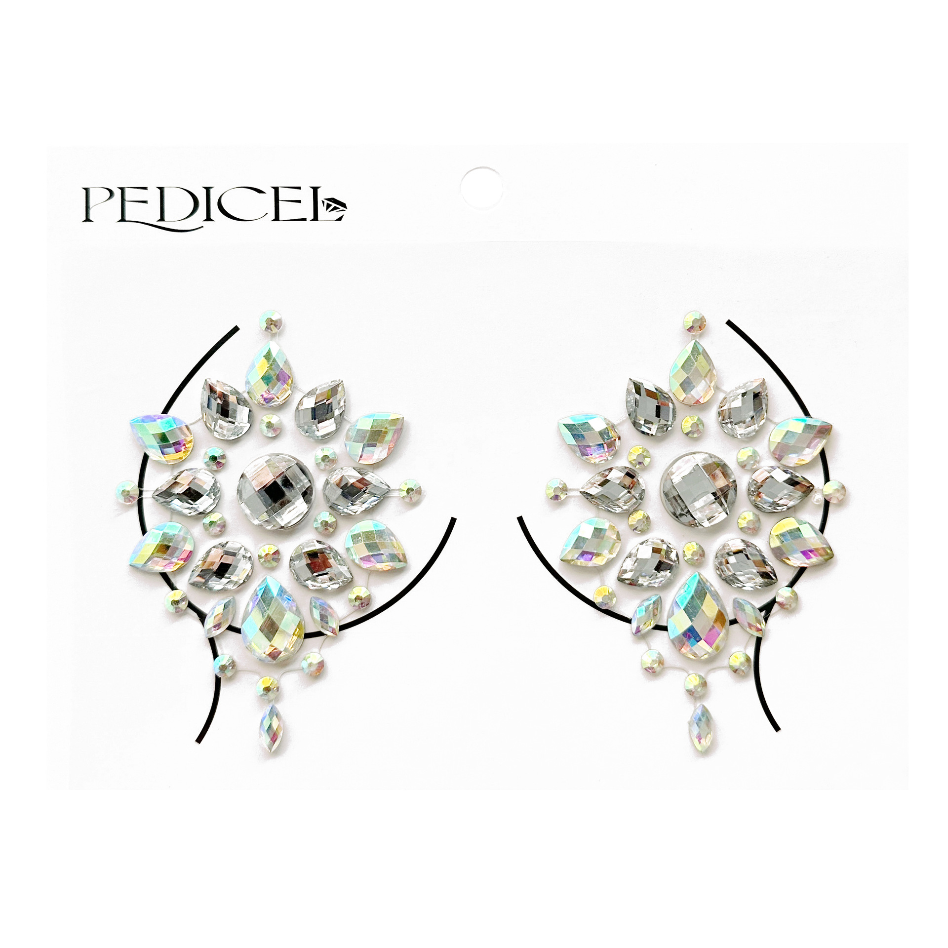 Shimmer Iridescent Firework Rhinestone Nipple Covers For Plus Size