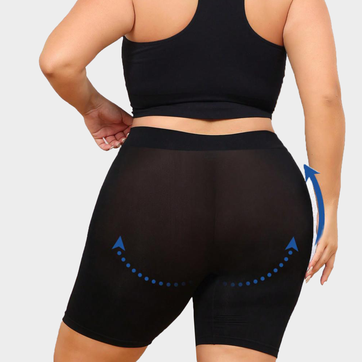 Plus Size Seamless Butt-Lift Mid-Thigh Smoothing Shorts