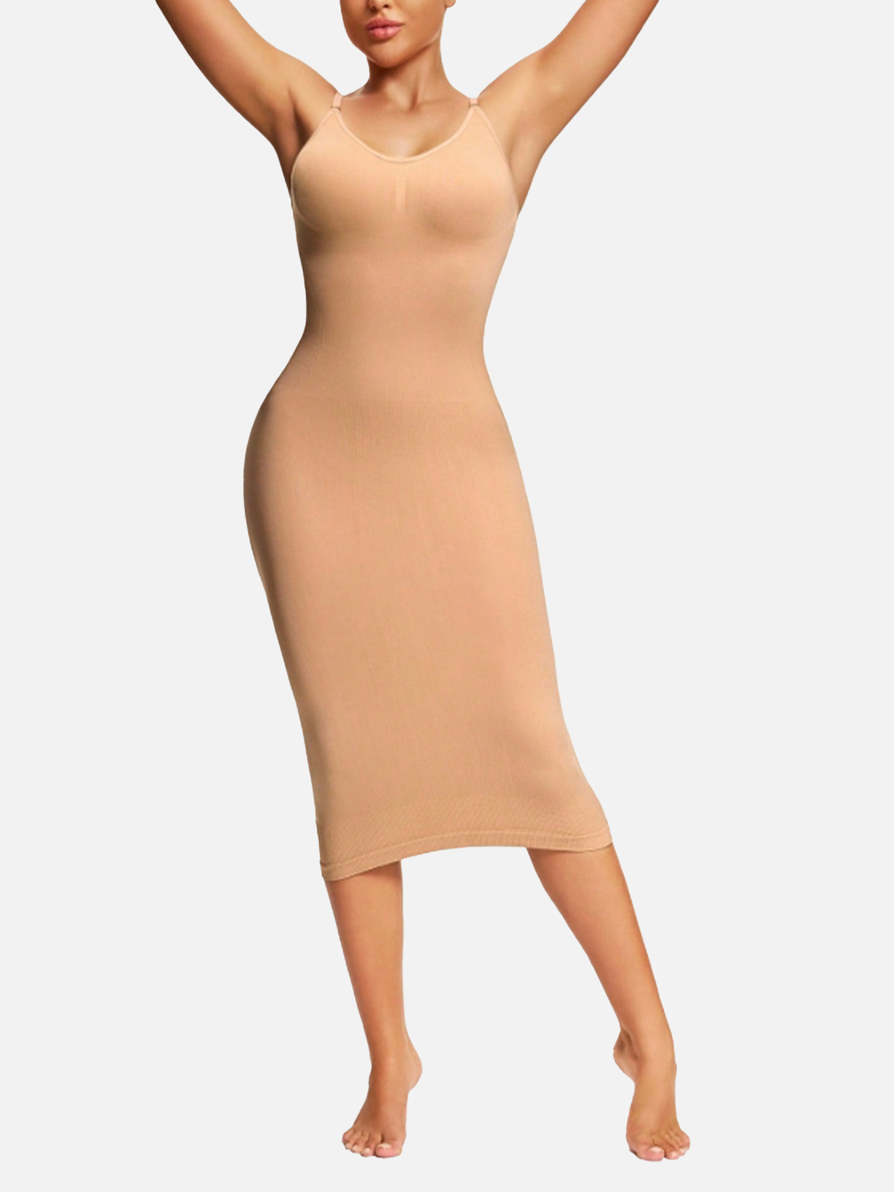 The Sleek Spaghetti Strap Shaping Midi Dress