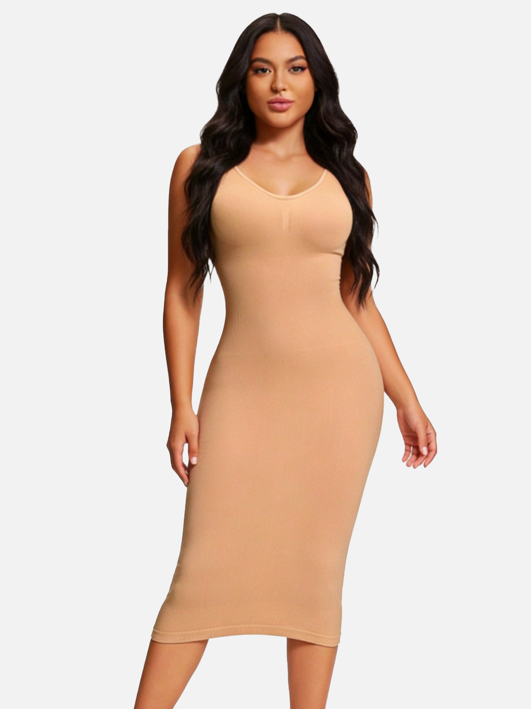 The Sleek Spaghetti Strap Shaping Midi Dress