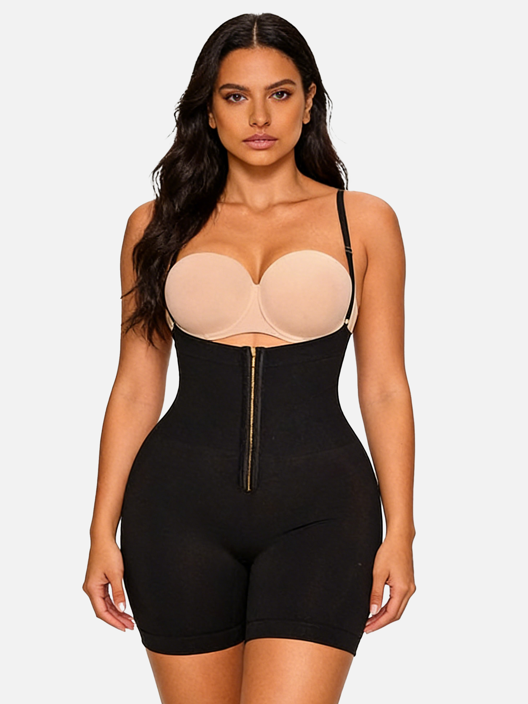 The Open Bust Mid-Thigh Shaping Bodysuit