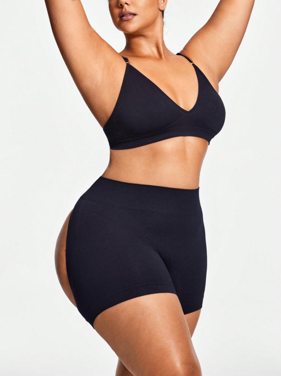 Plus Size Backless Butt-Lift High-Waist Shaper Shorts