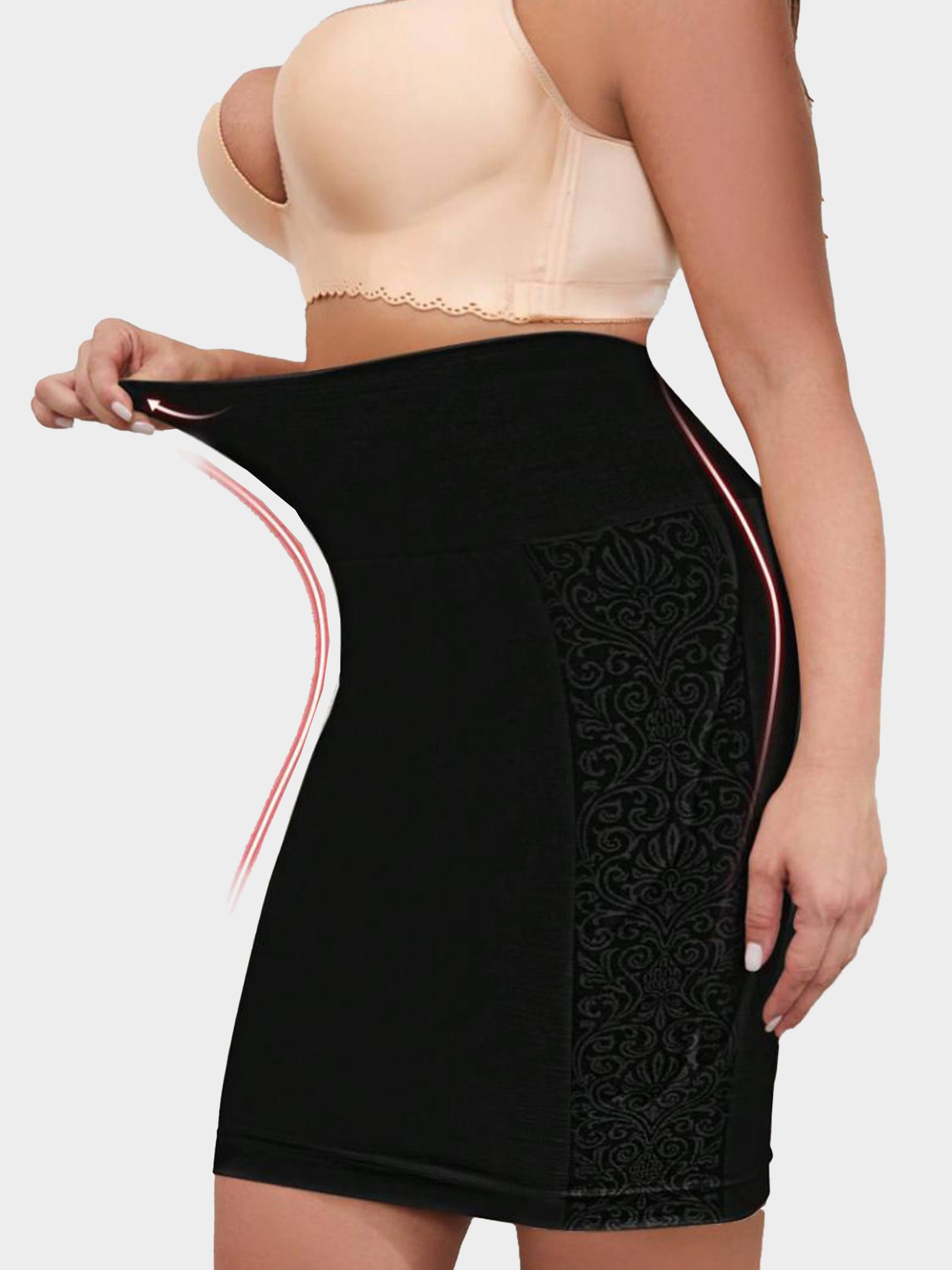 The High-Waist Lace Trim Shaping Half Slip