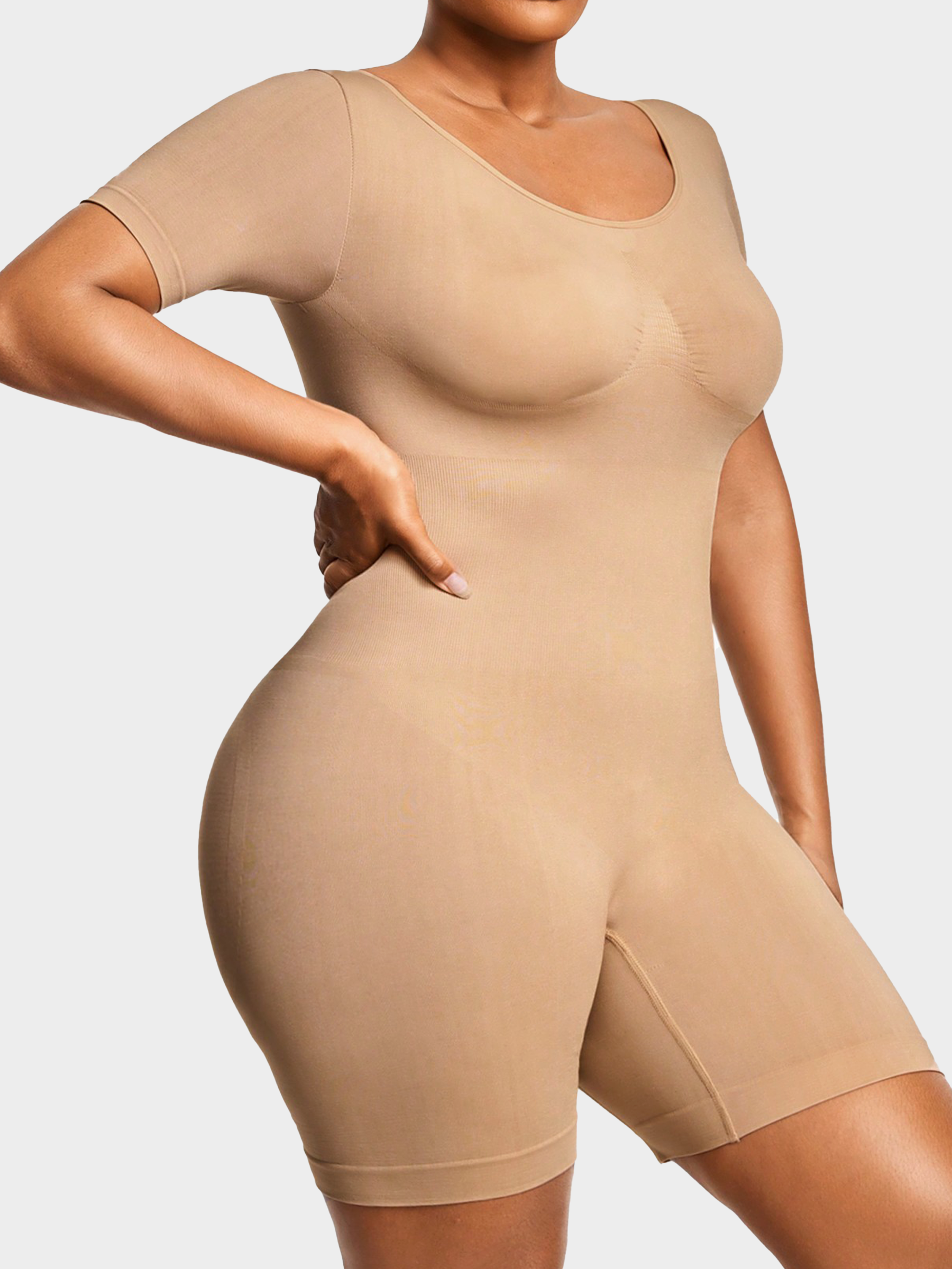 Seamless Short-Sleeve Full-Body Shaping Bodysuit